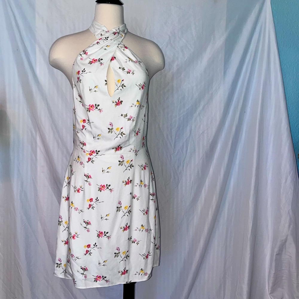 NWT Abercrombie and Fitch Cross Tie Halter Dress - Floral